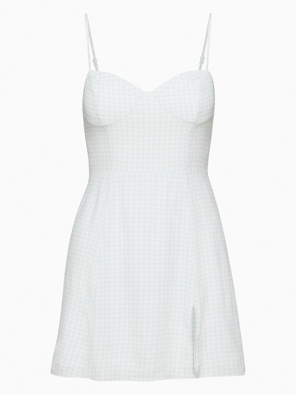 ARITZIA SUNDAY BEST Gingham Sweetheart Mini Dress in Pale Green - Picture 3 of 10